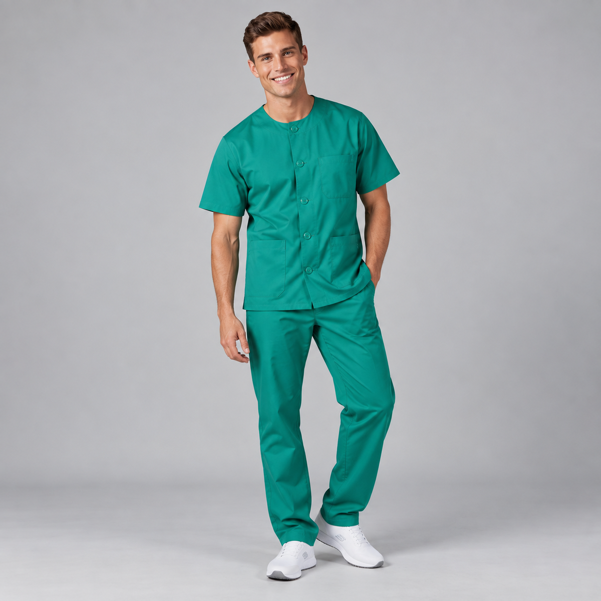 SCRUB SUIT UNISEX BUTTON UP TWILL COLOURS