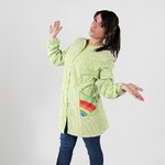 SCRUB COAT WOMAN WITH ZIP RAINBOW CHEESECLOTH ANTIBACTERIAL 
