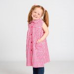 TABLIER D`ÉCOLIER  SANS MANCHES VICHY DOUBLE GAZE
