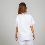 TUNIQUE MÉDICALE UNISEXE BOUTONNÉE SERGÉ BLANC
