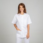 TUNIQUE MÉDICALE UNISEXE BOUTONNÉE SERGÉ BLANC
