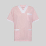 BLUSA SANITARIO UNISEX SCOLLO A V VICHY COMBINATA
