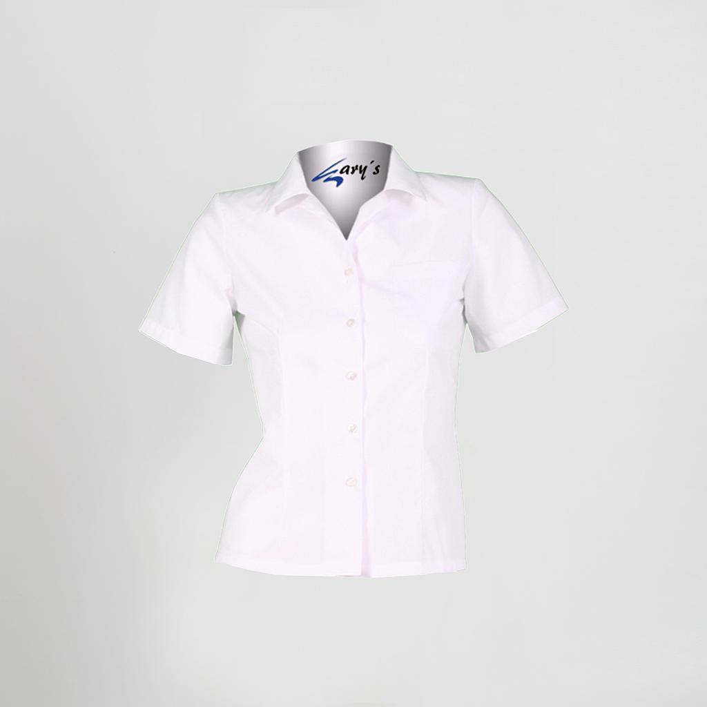 BLUSA CAMAREIRA ENTALADA M/CURTA POPELÍN - Imagem