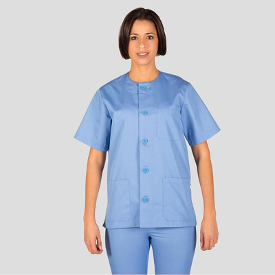 UNISEX COLOUR TWILL HEALTHCARE STYLE BUTTON-UP TUNIC