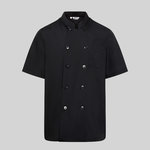 CHAQUETA COCINA UNISEX POPELIN FINO NEGRO M/C