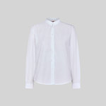 BLOUSE WOMAN GRANDAD COLLAR L/SLEEVED POP. REDLINE
