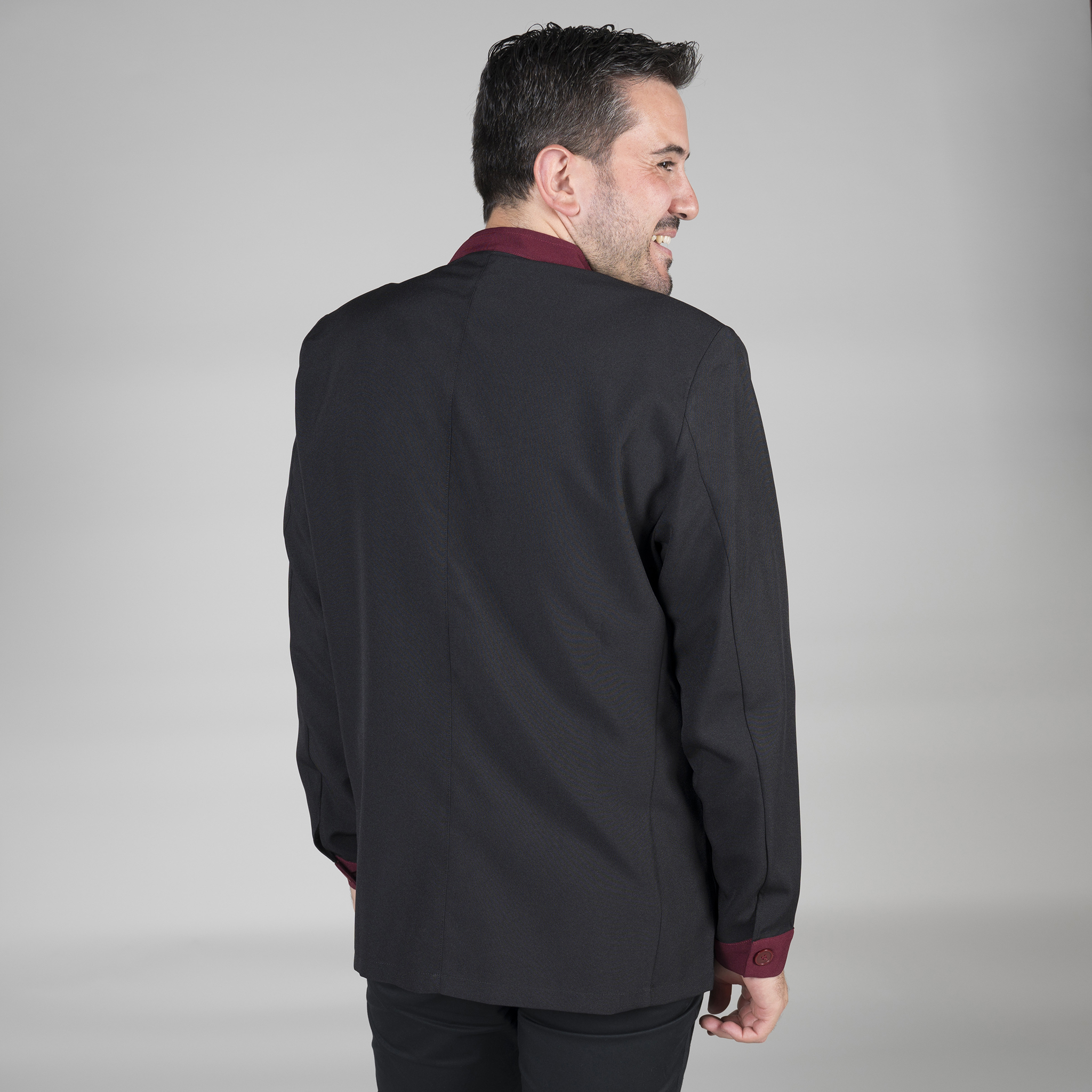 Mens grandad collar jacket top