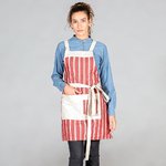 APRON WITH BIB CANVAS STRIPED 76X68 CM
