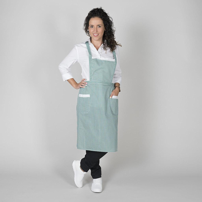 APRON WITH LACE 80X54 CM. (WHITE OR VICHY) 