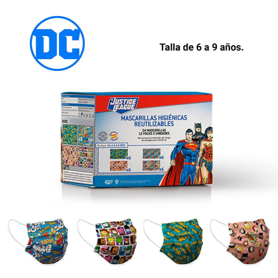 CHILDREN'S MASKS DC COMICS DISPLAY 24 PCS.