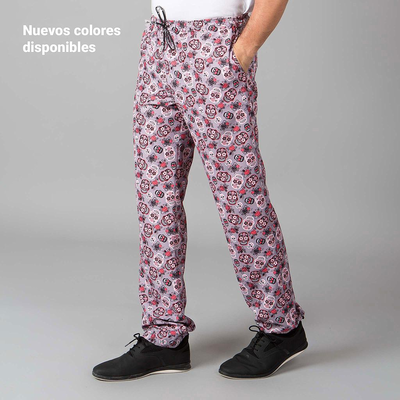 PRINTED COTTON OUTER DRAWSTRING AND ELASTICATED TROUSERS