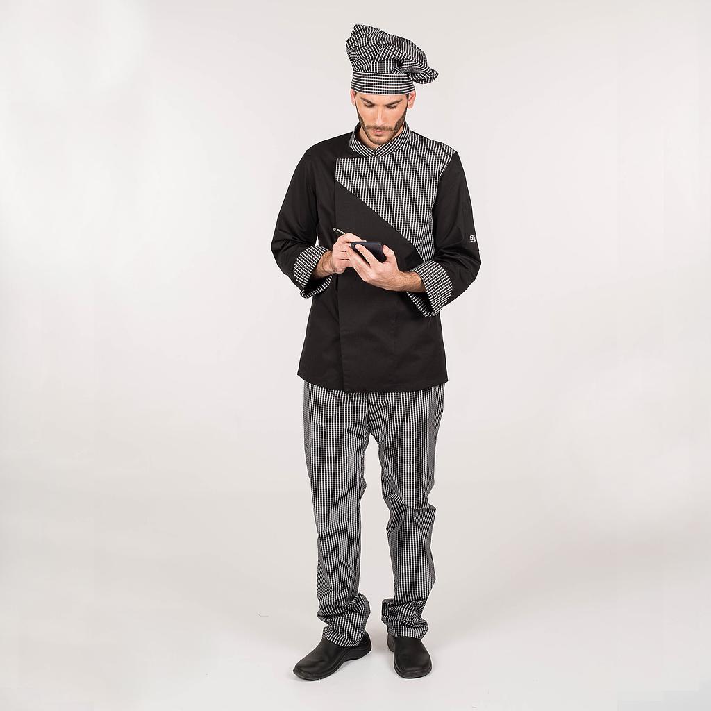 CALÇAS UNISEXO DE BORRACHA+CORDON CUADRO LUTOS PRETO E BRANCO - Imagem