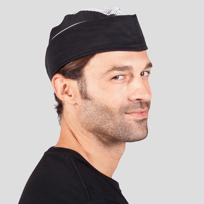 MEN'S BLACK HAT WITH PIPING (pack of  6)