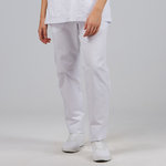 CALÇAS PESSOAL DE SAÚDE SARJA BRANCA BOLS. ELÁSTICO INTEIRA
