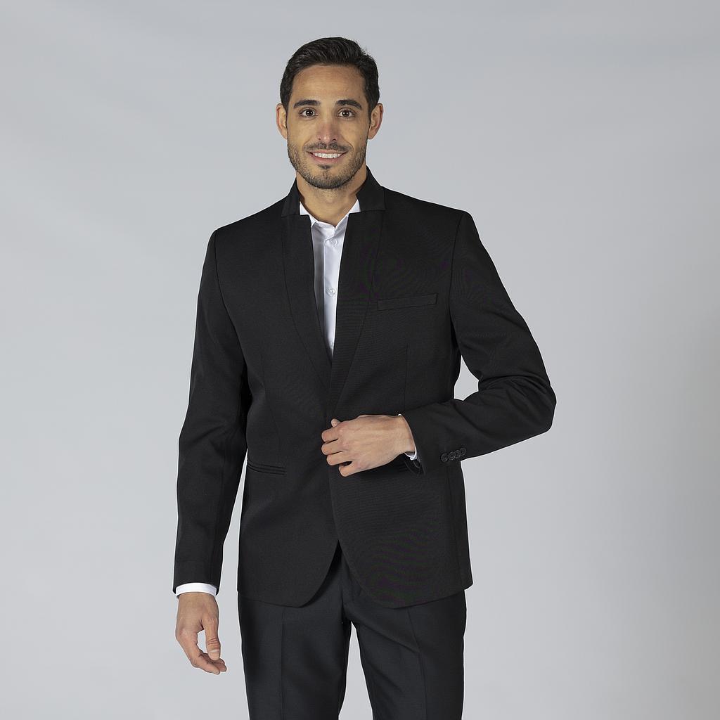 BLAZER HOMEM 1 BOTÃO ABA INVERTIDA SLIM FIT TRIVIAL - Imagem