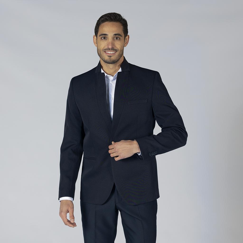 BLAZER HOMEM 1 BOTÃO ABA INVERTIDA SLIM FIT TRIVIAL - Imagem