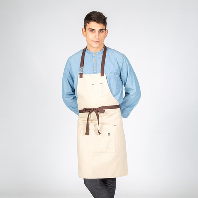 APRON WITH BEIGE BREAST AND BOW 80X68 CM