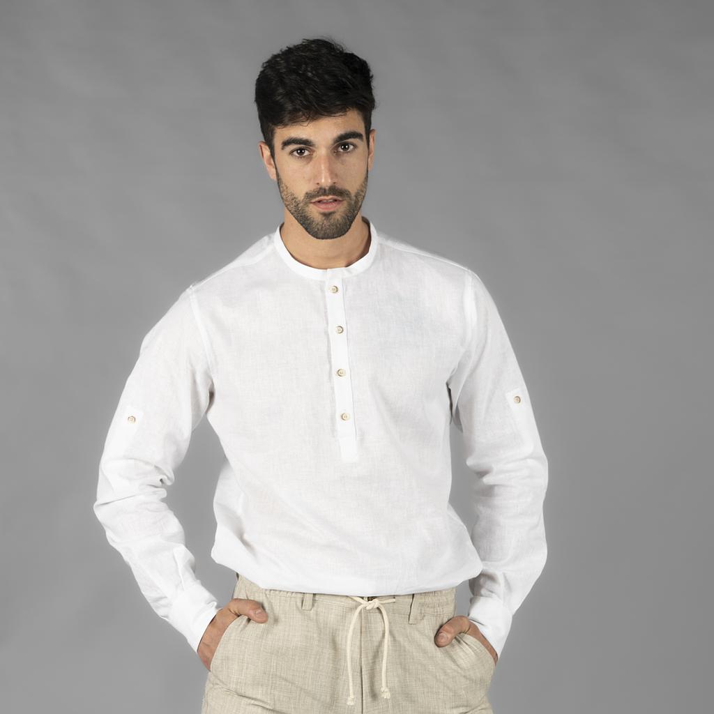 CAMISA HOMBRE LINO COTTON CUELLO MAO TIWI