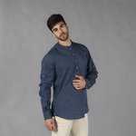 CAMICIA UOMO LINO/COTONE COLLO COREANA  TIWI
