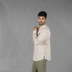 SHIRT MAN LINEN/COTTON MAO COLLAR TIWI

