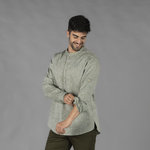 CAMICIA UOMO LINO/COTONE COLLO COREANA TIWI
