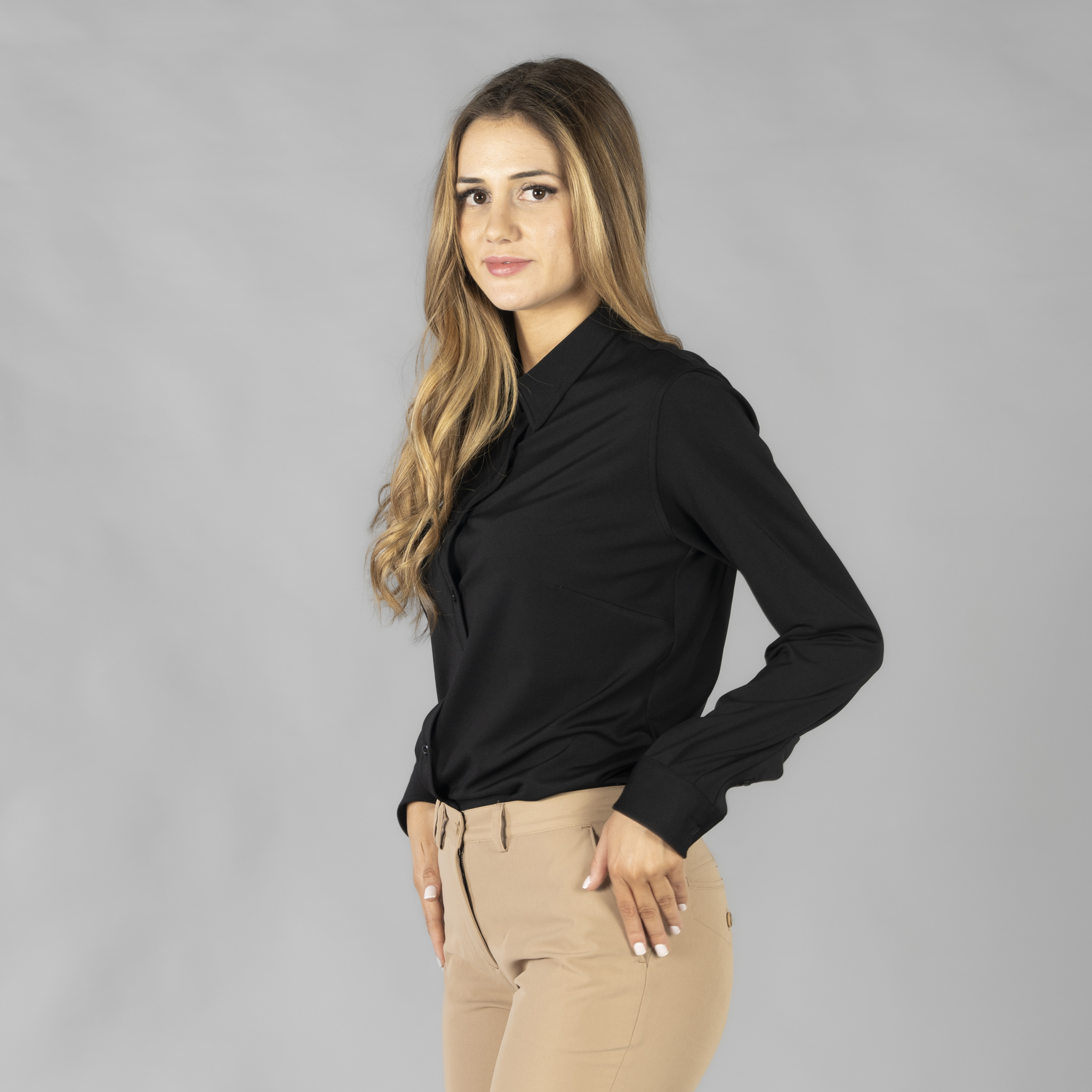 CAMICIA DONNA INTERLOCK COLLO ROTONDO CERDE A