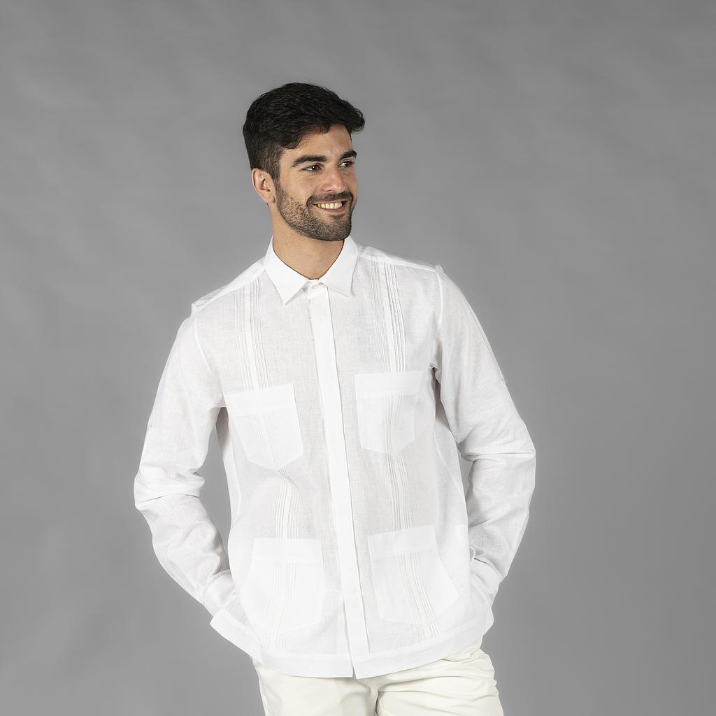GUAYABERA HOMEM COLARINHO CAMISEIRO SALOMON - Imagem