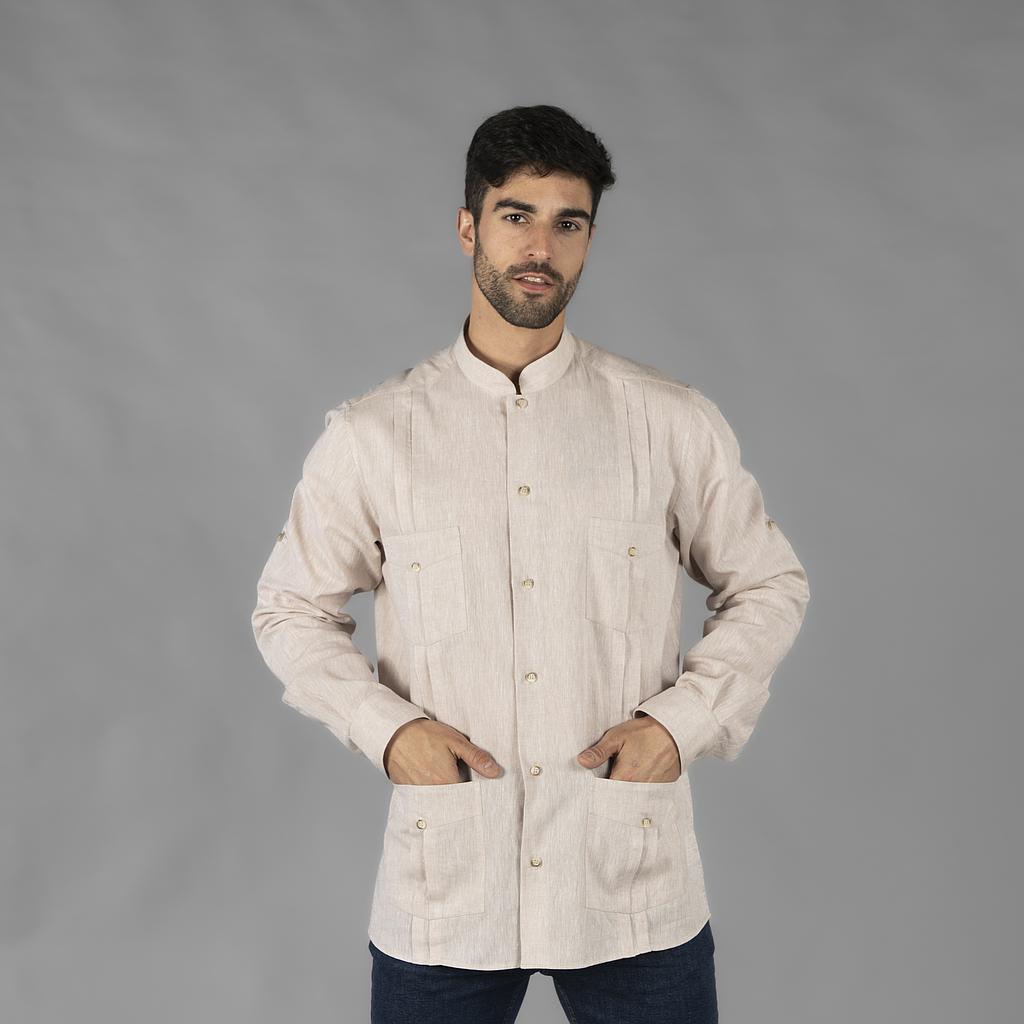 GUAYABERA HOMEM COLARINHO MÃO BORNEÚ - Imagem