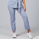 WOMEN'S BI-ELASTIC TROUSERS WITH TURNED HEM
