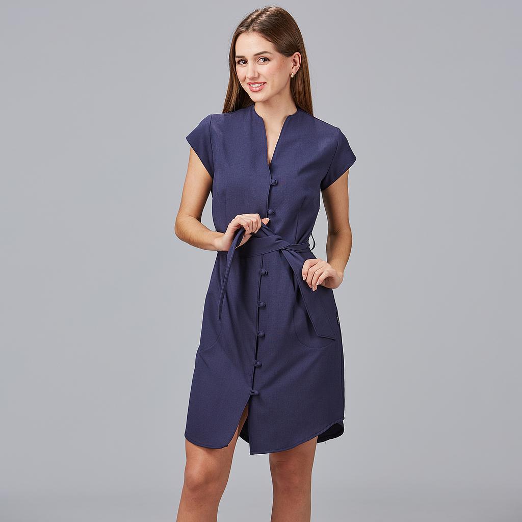 VESTIDO BOTÃO FORRADO VIVAZ X.LINEN - Imagem