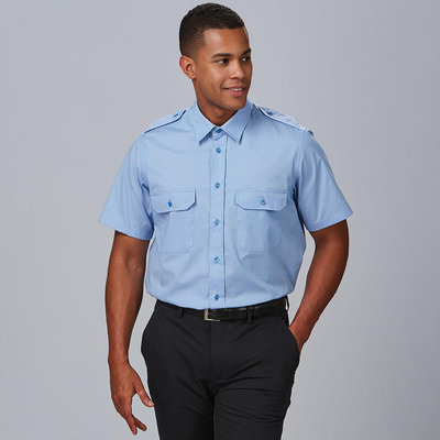 UNISEX "RED LINE" ELASTANE SHIRT WITH EPAULETTES M/C
