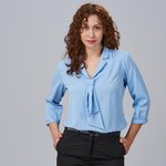WOMEN'S FLAVIA LAPEL COLLAR BLOUSE WITH BOW
