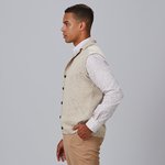 MEN'S BUTTONED LAPEL COLLAR VEST
