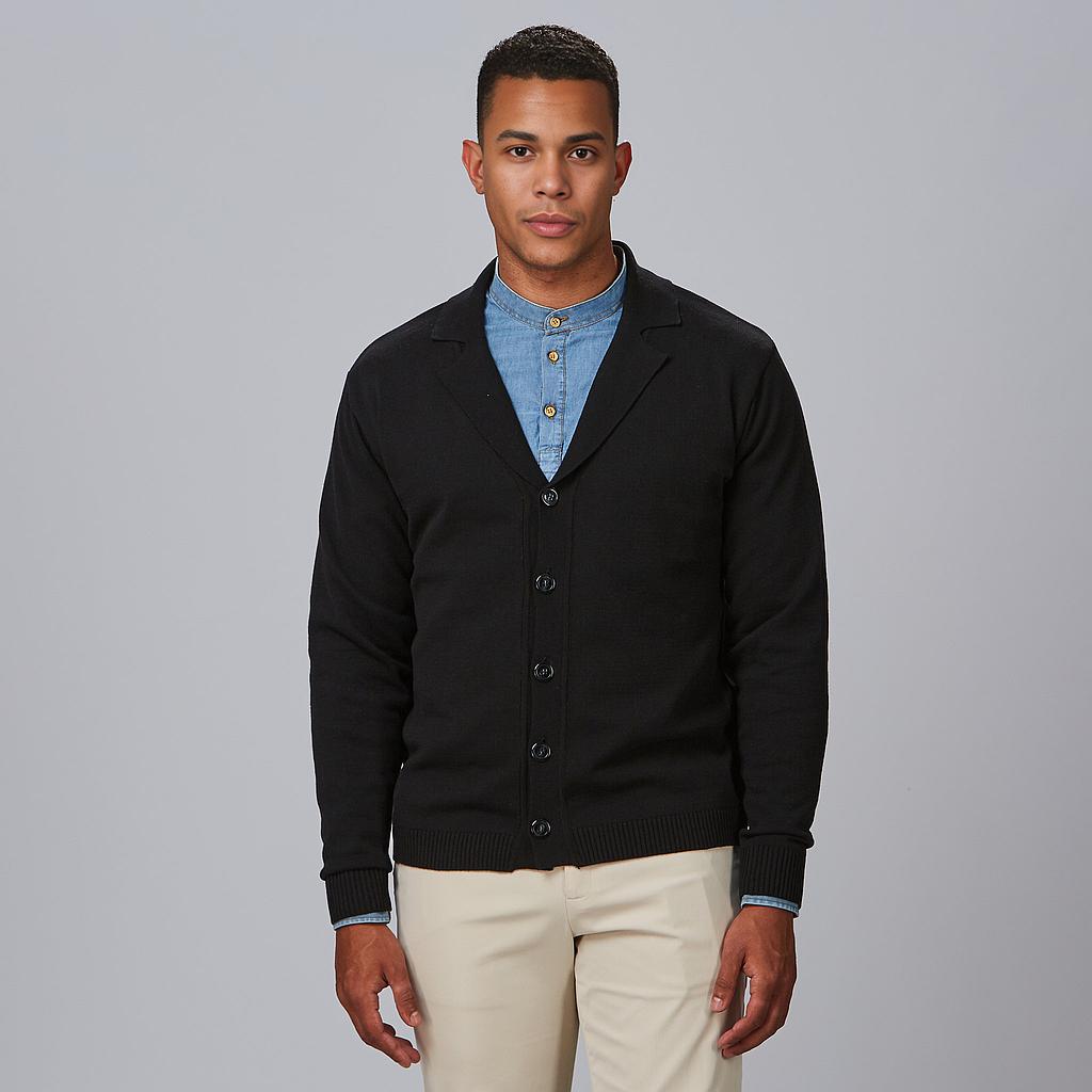 CARDIGAN GOLA ABA ABOTOADO HOMEM - Imagem