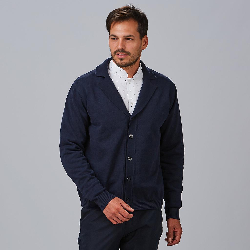 CARDIGAN GOLA ABA ABOTOADO HOMEM - Imagem