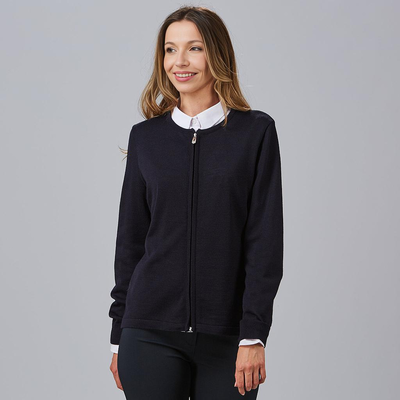 CARDIGAN WOMAN FINE KNIT WITH ZIP
