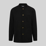 CHAQUETA HOMBRE MAO NEGRA BOTON DORADO