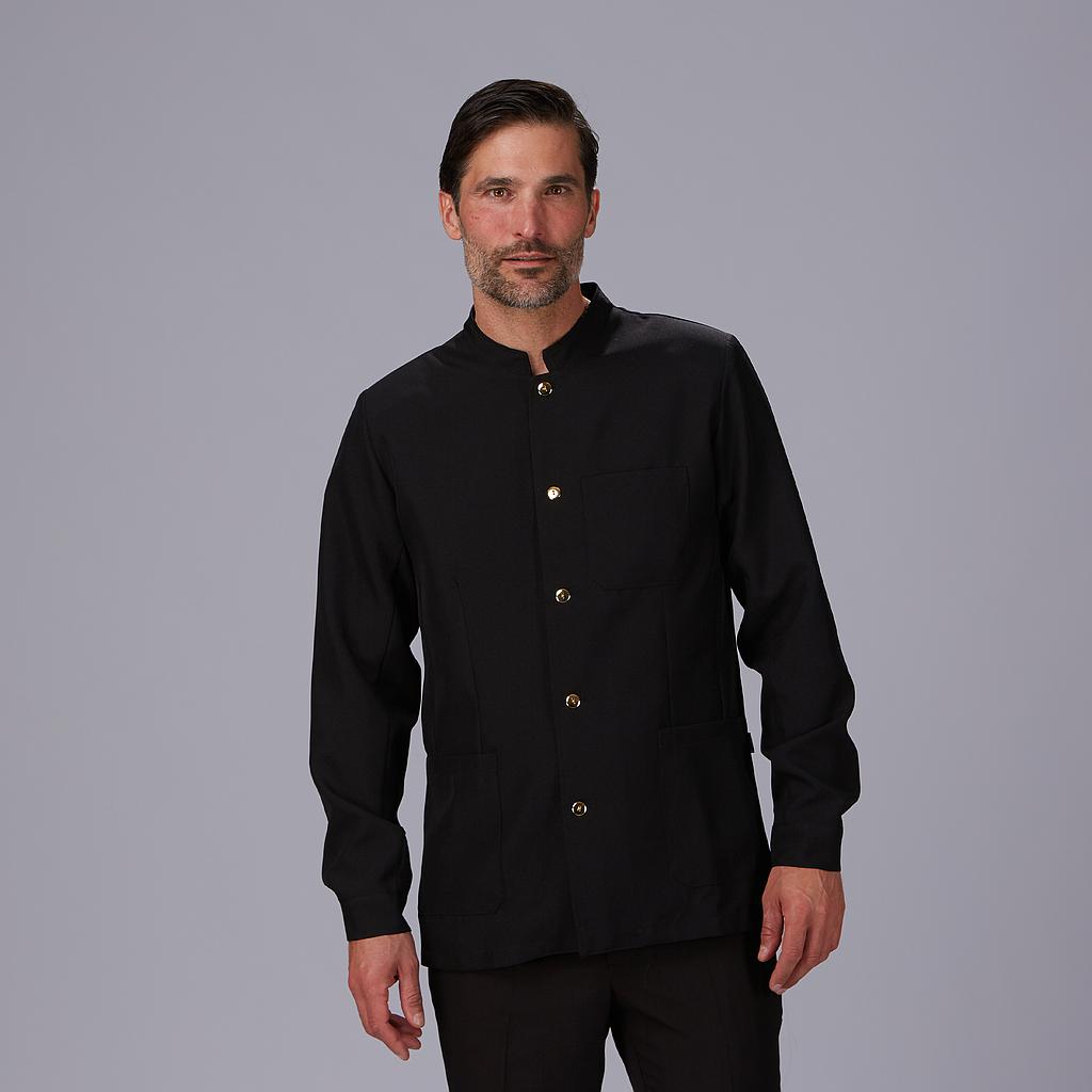 CASACO HOMEM MÃO PRETA/PRETO BOTÃO DORADO - Imagem