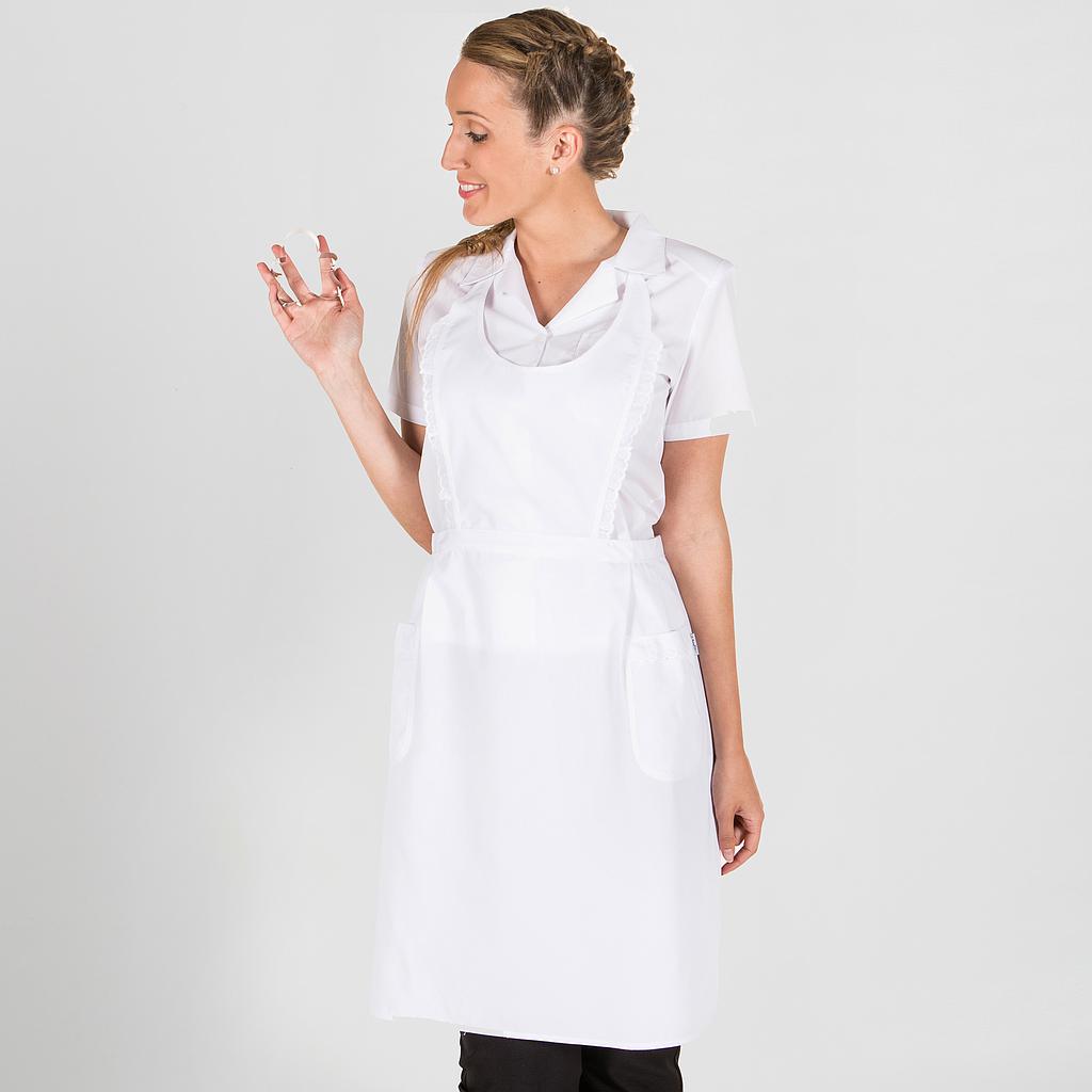 AVENTAL FOLHOS RENDA SARJA BRANCA 80X54 CM - Imagem