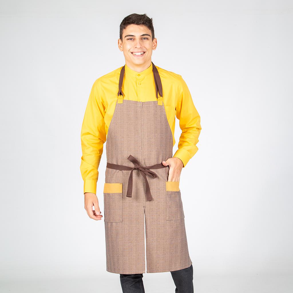 AVENTAL COM PEITO CHOCOLATE ALÇA 2 CORES 82X72 CM - Imagem