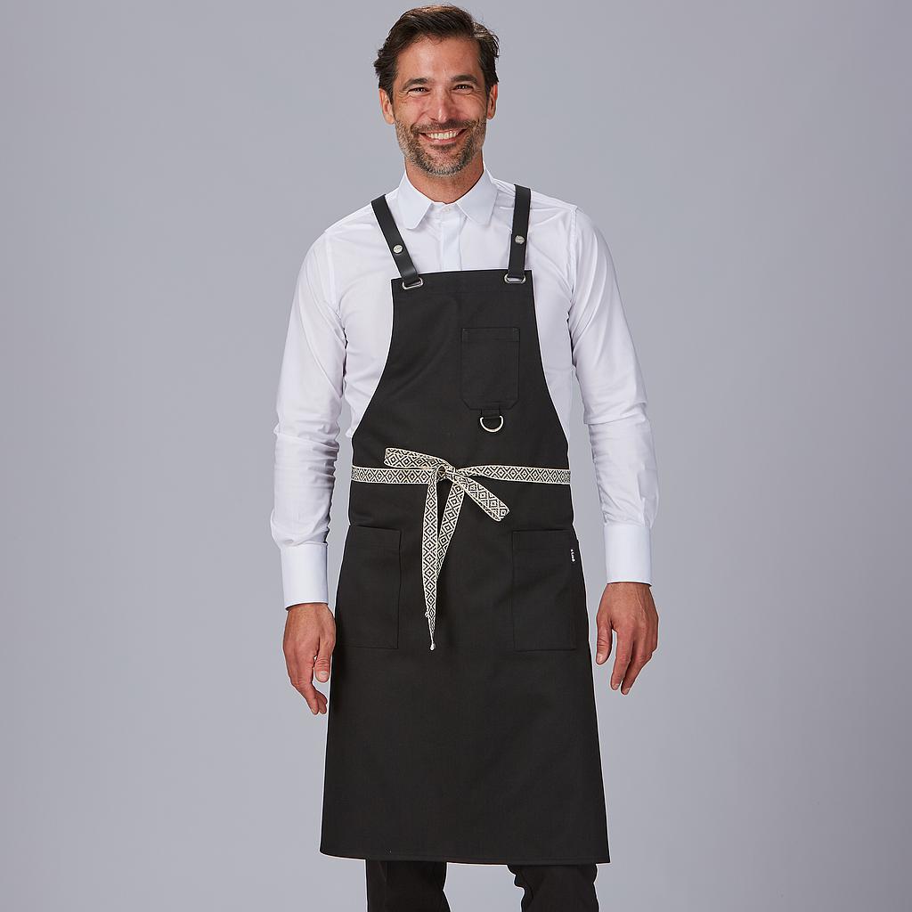 AVENTAL COM PEITO, ILHÓS E TIRAS COMBI 88X74 CM - Imagem