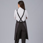 APRON BIB WITH EYELETS AND CONTRASTING STRAPS, 88X74 CM