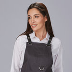 APRON BIB WITH EYELETS AND CONTRASTING STRAPS, 88X74 CM