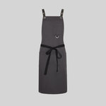 APRON BIB WITH EYELETS AND CONTRASTING STRAPS, 88X74 CM