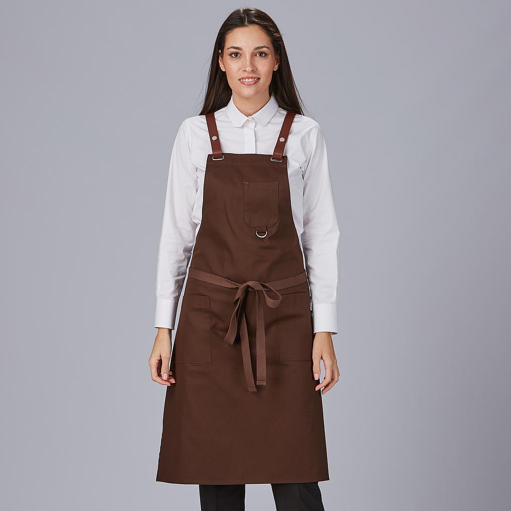 AVENTAL COM PEITO, ILHÓS E TIRAS COMBI 88X74 CM - Imagem