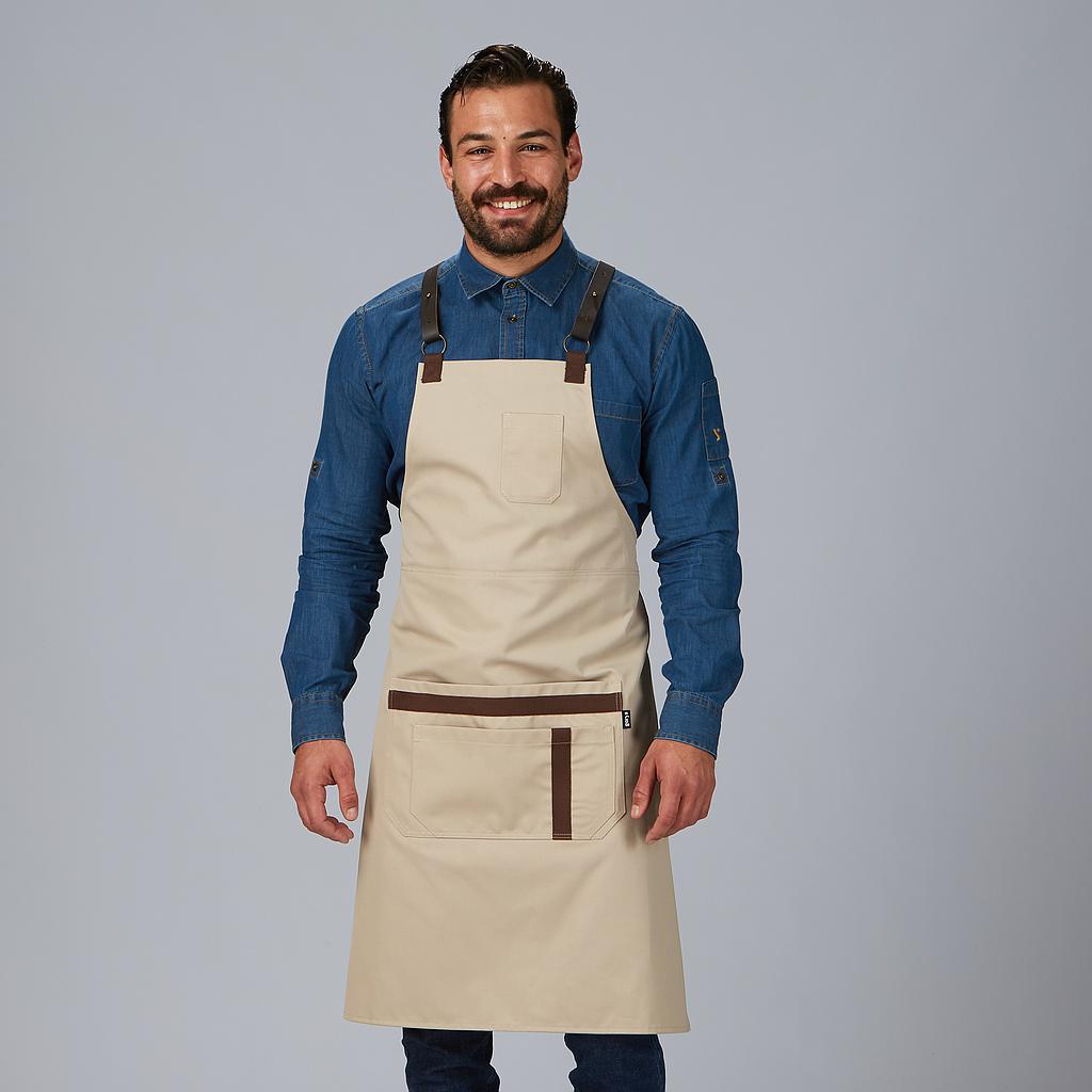 AVENTAL DE PEITO COM FERRAGENS EM COURO 88X74 CM - Imagem