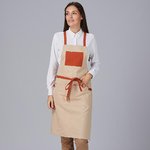 DELANTAL PETO BOLSILLO Y CINTAS COMBINADAS 88X74 CM