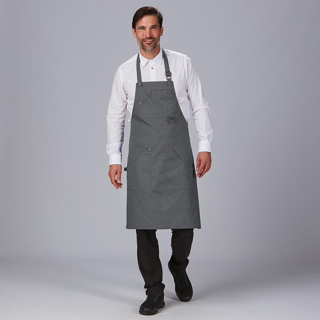 AVENTAL DE PEITO COM REBITES EM SARGA RECICLADA 86X74 CM - Imagem