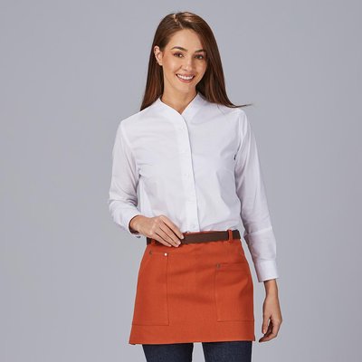 APRON SHORT WITH HERRINGBONE CONTRASTS, 35X67 CM