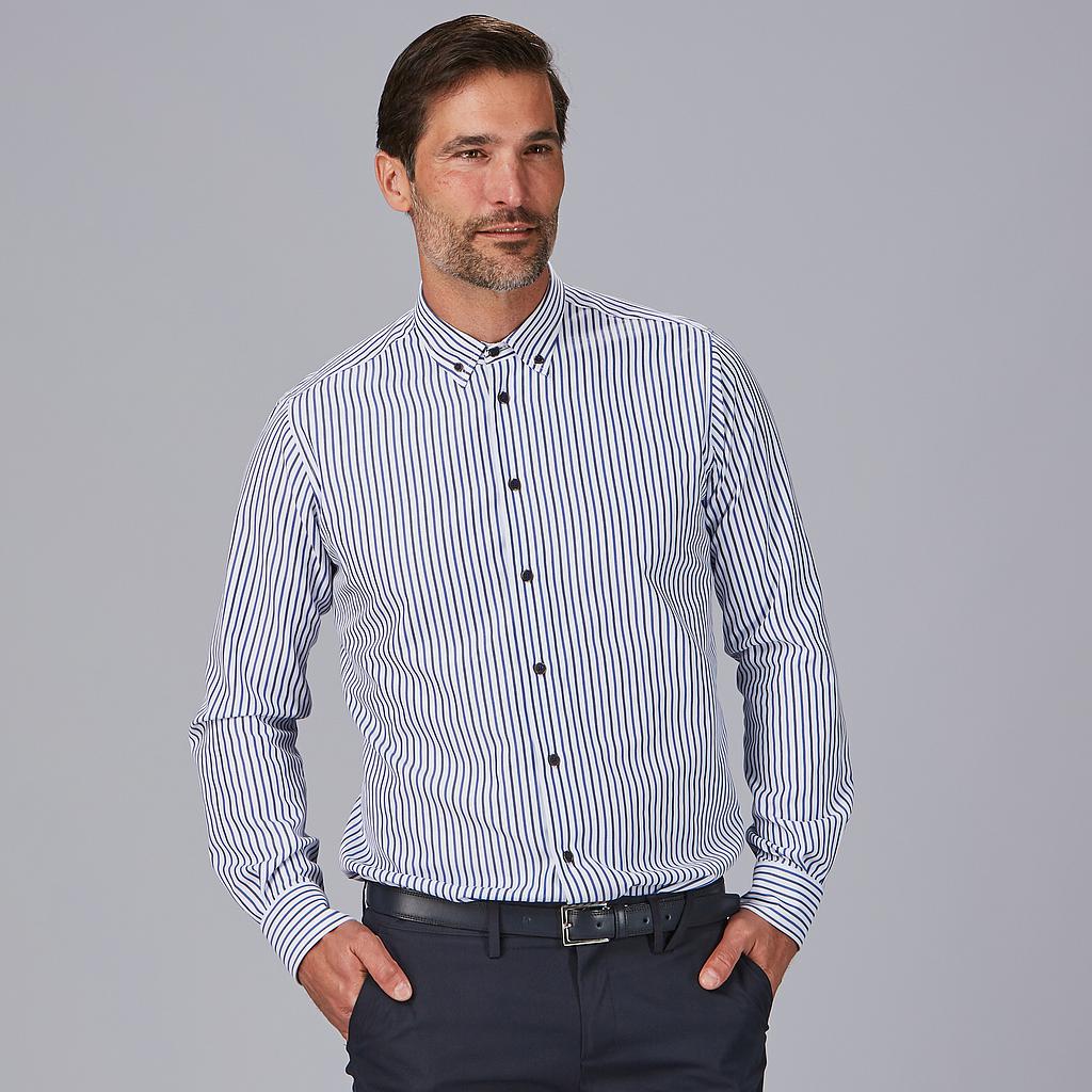 CAMISA HOMEM RISCAS BICOLOR SLIM FIT ALESSANDRO - Imagem
